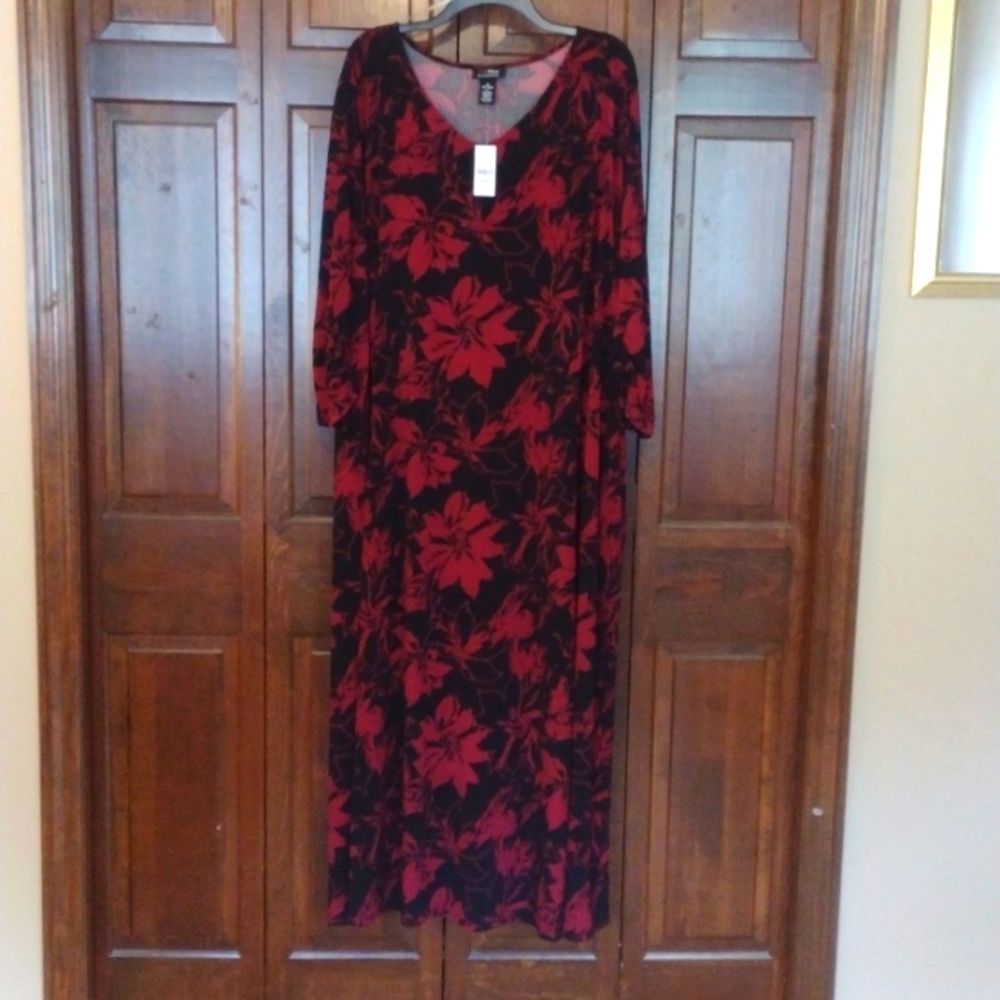 3X NWT Catherines dress, stretch knit, 3/4 sleeve